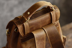 Handmade Leather Mens Cool Backpack Sling Bag Large Travel Bag Hiking Bag for men