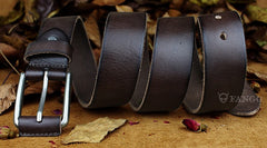 Handmade Genuine Leather Mens Leather Men Brown Black Belt for Men Cool Leather Belt