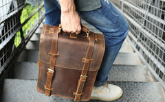 Handmade Leather Mens Backpack Travel Backpack Laptop Backpack for men - iwalletsmen
