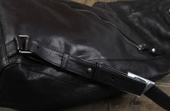 Genuine Leather Mens Cool Chest Bag Sling Bag Crossbody Bag Travel Bag Hiking Bag for men