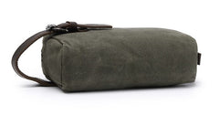 Cool Waxed Canvas Leather Mens Zipper Wristlet Bag Vintage Clutch Zipper Bag for Men - iwalletsmen