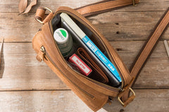 Small Cool Leather Mens Messenger Bags Shoulder Bag  for Men - iwalletsmen