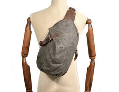 Cool Waxed Canvas Mens Sling Bag Chest Bag One Shoulder Packs for men - iwalletsmen