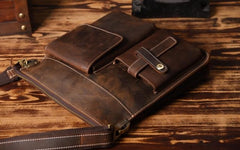 Cool Leather Mens Shoulder Bag Messenger Bag Chest Bag for men