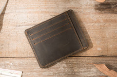 Leather Mens Slim Cards Holder Front Pocket Wallets Card Wallet for Men - iwalletsmen