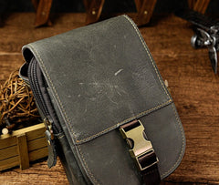 Small Mens Leather Belt Pouch Holster Belt Cases Cell Phone Waist Pouch for Men - iwalletsmen