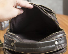 Cool Leather Mens Small Side Bag Messenger Bags Shoulder Bags for Men - iwalletsmen
