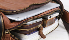 Cool Leather Brown Mens Messenger Bags Vintage Shoulder Bag  for Men - iwalletsmen