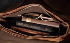 Handmade Leather Mens Cool Messenger Bag Briefcase Work Bag Business Bag for men