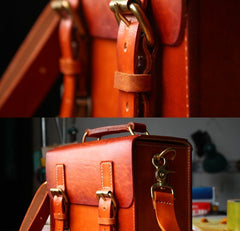 Cool Handmade Leather Mens Small Messenger Bag Camera Bag for men - iwalletsmen