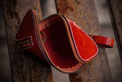 Handmade Leather Tooled Mens Cool Car Key Wallet Coin Wallet Pouch Car KeyChain for Men