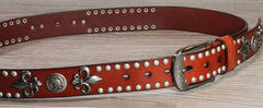 Handmade Genuine Custom Punk Biker Leather Mens Leather Men Belt for Men