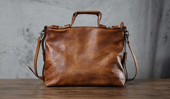 Handmade Leather Mens Cool Messenger Bag Briefcase Work Bag Business Bag Laptop Bag for men