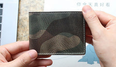 Cool Leather Mens Camouflage License Wallet Front Pocket Wallet Slim Card Wallet for Men - iwalletsmen