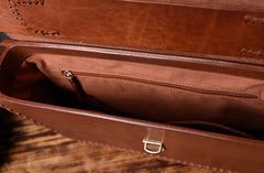 Handmade Leather Mens Cool Messenger Bag Briefcase Work Bag Business Bag for men