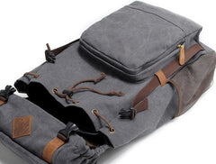 Cool Waxed Canvas Mens Hiking Backpacks Canvas Travel Backpack for Men - iwalletsmen