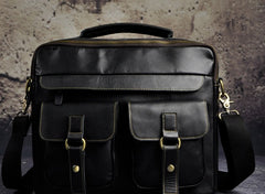 Vintage Leather Mens Briefcases Laptop Bags Business Bag Work Bag for Men - iwalletsmen