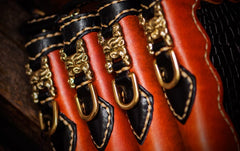 Handmade Leather Mens Chain Biker Wallet Cool Leather Wallet Long Clutch Wallets for Men