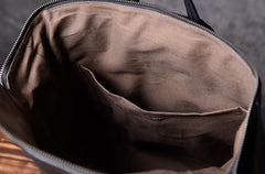 Genuine Leather Mens Cool Backpack Sling Bag Large Black Travel Bag Hiking Bag for men