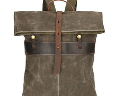 Waxed Canvas Mens Cool Backpacks Canvas Travel Backpack Canvas School Backpack for Men - iwalletsmen