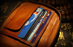 Handmade Leather Braided Mens billfold Wallet Cool Leather Wallet Slim Wallet for Men