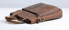 Cool Coffee Leather Mens Briefcases Work Bag Laptop Bag Business Bag for Men - iwalletsmen