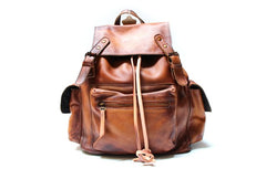 Handmade Cool Leather Mens Backpack Travel Backpacks Laptop Backpack for men - iwalletsmen