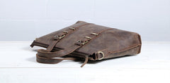 Cool Coffee Leather Mens Briefcase Work Bag Laptop Bag Business Bag for Men - iwalletsmen