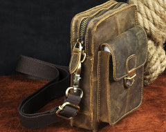 Cool Mens Small Leather Belt Pouch Holster Belt Case Waist Pouch Side Bag for Men - iwalletsmen
