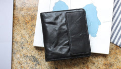 Leather Mens Front Pocket Wallet Small Wallet Slim Wallet Card Wallet for Men - iwalletsmen