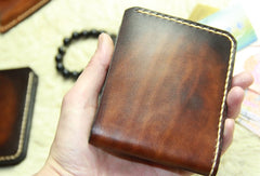 Vintage Leather Mens Slim Small Wallet Leather Small Wallets for Men - iwalletsmen