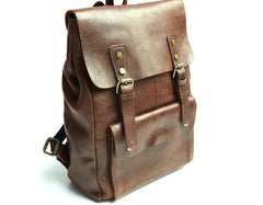 Cool Leather Mens Backpacks Travel Backpack Vintage Laptop Backpack for men - iwalletsmen