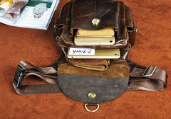 Cool Leather Mens Drop Leg Bag Belt Pouch Waist Bag Shoulder Bag for Men - iwalletsmen
