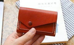 Leather Mens Card Wallet Front Pocket Wallet Small Slim Wallet Change Wallet for Men - iwalletsmen
