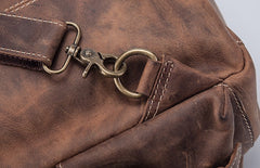 Vintage Cool Leather Mens Backpack Large Travel Bag Hiking Bag for men - iwalletsmen