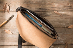 Small Leather Black Mens Cool Messenger Bags Shoulder Bags  for Men - iwalletsmen
