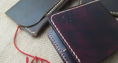 Handmade Vintage Leather Mens Slim Small Wallet Leather Bifold Wallets for Men - iwalletsmen