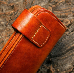 Handmade Long Wallet Mens Cool Leather Chain Wallet Biker Trucker Wallet with Chain
