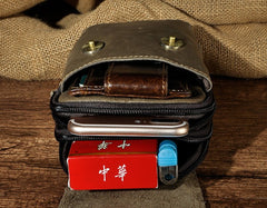Small Mens Leather Belt Pouch Holsters Belt Cases Cell Phone Waist Pouches for Men - iwalletsmen