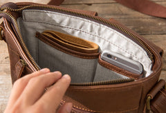Cool Small Leather Vintage Mens Messenger Bag Shoulder Bags  for Men - iwalletsmen