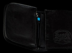 Handmade Leather Biker Wallet Mens Cool billfold Chain Wallet Trucker Wallet with Chain