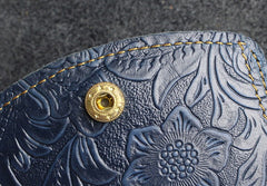 mens wallet with key holder​ Blue Leather Wallet for Keys Mens Key Wallet Car Key Wallet Trifold Key Wallet Holder Key Case Wallet