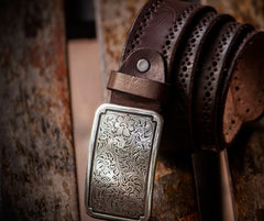 Handmade Genuine Leather Mens Belt Custom Cool Leather Men Black Belt for Men