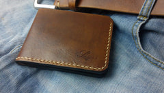 Brown Vintage Leather Mens Slim Small Wallet Leather Bifold Wallets for Men - iwalletsmen