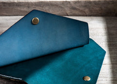 Handmade Leather Long Wallets for men Envelope Bifold Men Long Wallet - iwalletsmen