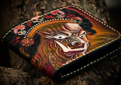 Handmade Leather Mah¨¡k¨¡la Tooled Mens billfold Wallet Cool Leather Wallet Slim Wallet for Men