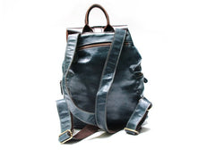 Cool Green Mens Leather Backpack Travel Backpacks Laptop Backpacks for men - iwalletsmen