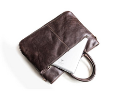 Genuine Leather Mens Briefcase Messenger Bag Laptop Bag Shoulder Bag for men - iwalletsmen