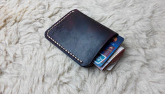 Mens Leather Slim Front Pocket Wallets Leather Cards Wallet for Men - iwalletsmen