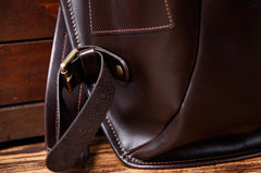 Handmade Leather Mens Cool Backpack Sling Bag Large Black Travel Bag Hiking Bag for men